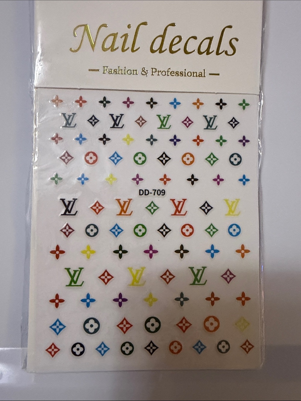 Multicolor Fashion Nail Decals Sheet